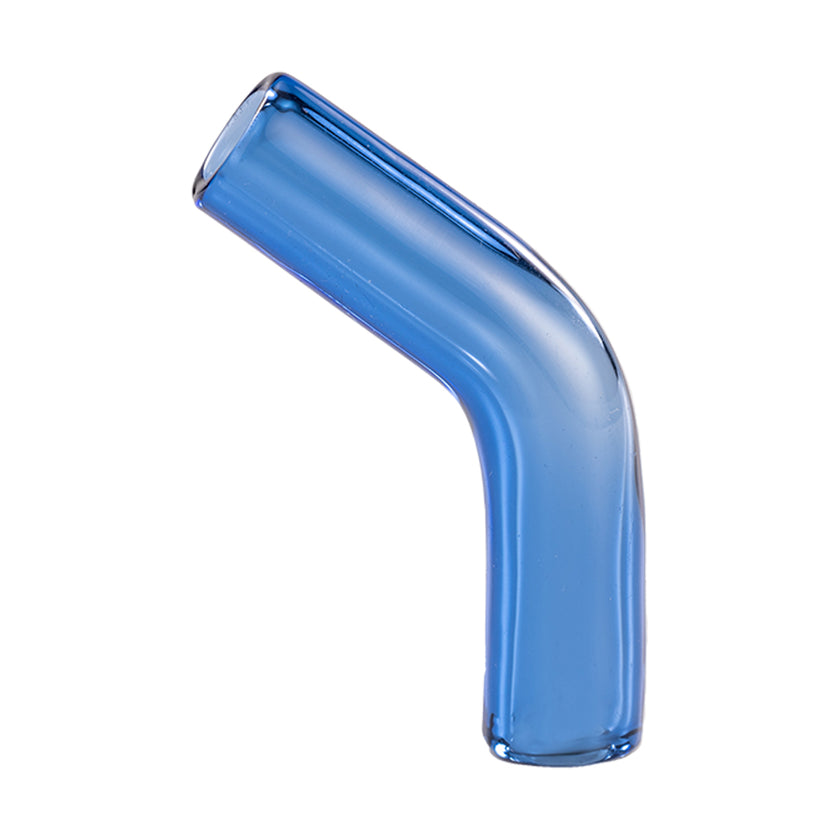 Colored Glass Accessories Bent Glass Mouthpiece Blue Front View