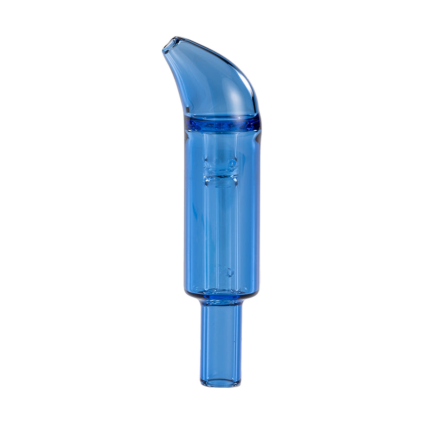 Colored Glass Accessories Curved Mini Bubbler Blue Front View