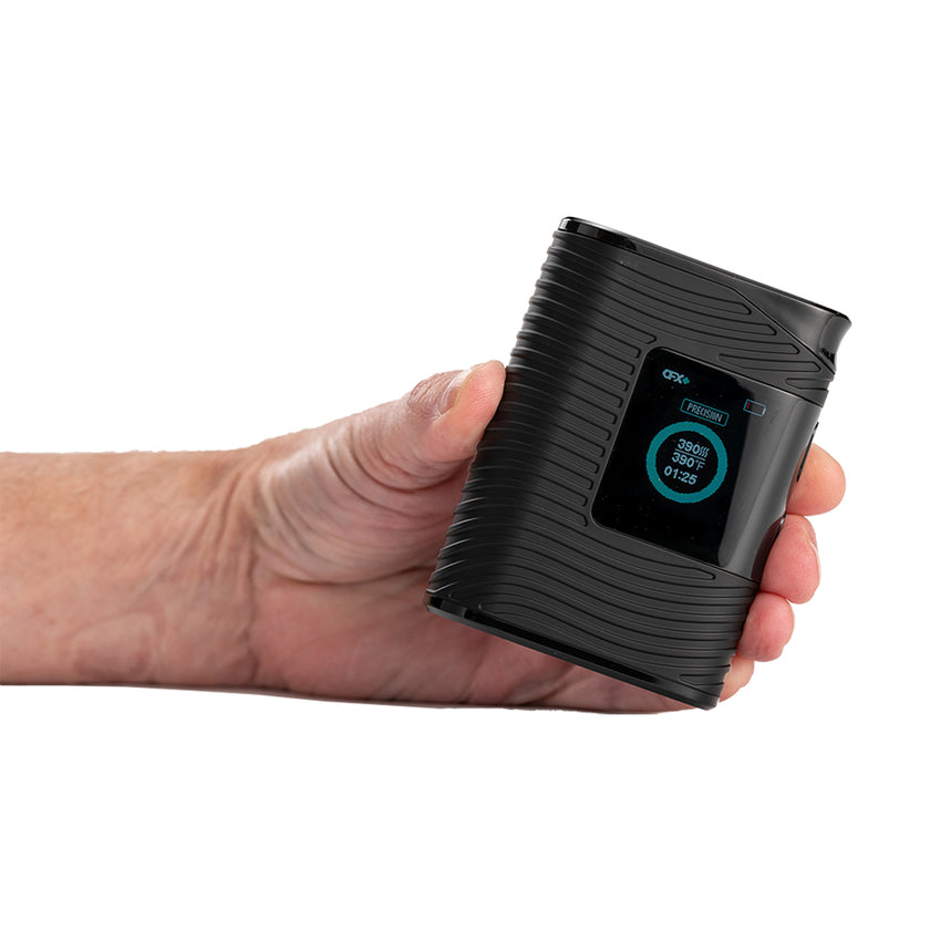 Boundless CFX+ Vaporizer in hand view Specs