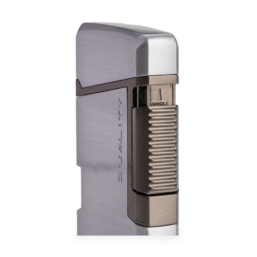 Dynavap Duality Torch Lighter Chrome Side view with Single Flame Switch