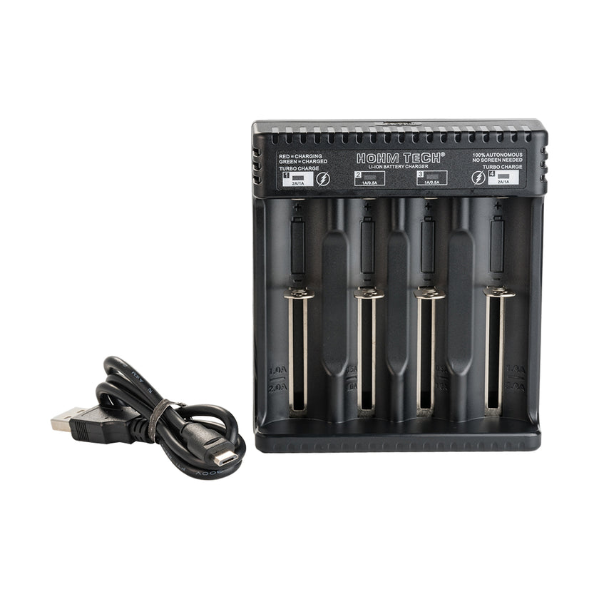 Hohm Tech School 4 Channel Battery Charger | Discreet Shipping | POTV - Planet of the Vapes Hohm Tech School 4 Channel Battery Charger | Discreet Shipping | POTV - Planet of the Vapes