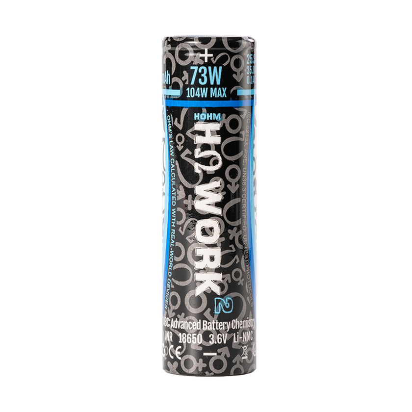 Hohm Tech Work V2 18650 2547mAh 25.3A Battery - Planet of the Vapes Hohm Tech Work V2 18650 2547mAh 25.3A Battery - Planet of the Vapes