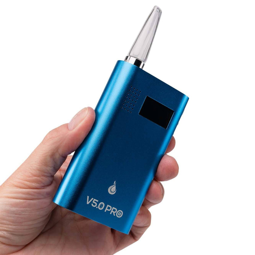 Lightly Used Flowermate V5.0 Pro Vaporizer in hand view