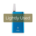 Lightly Used - Flowermate V5.0S Vaporizer Blue Front View in the box contents