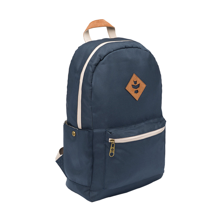 revelry the escort smell proof backpack navy blue front