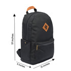 Revelry The Escort - Smell Proof Backpack Black Front View Measure