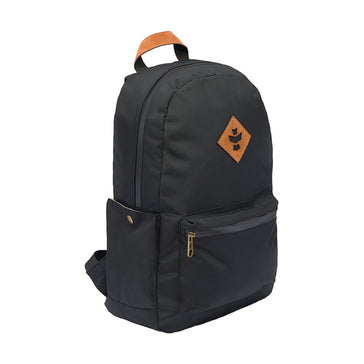 Revelry The Escort Smell Proof Backpack Black Front View Specs