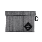 Revelry The Mini Confidant Smell Proof Small Stash Bag Striped Dark Grey Front View