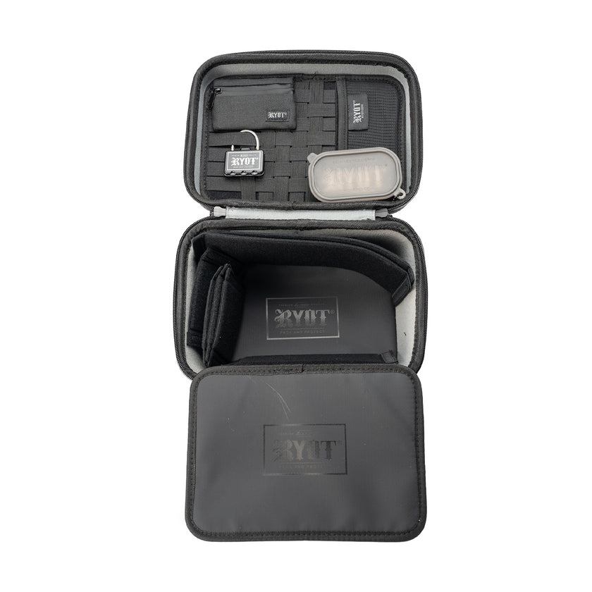 Ryot Safe Case Large Carbon Series Travel Case With Black Full Open View