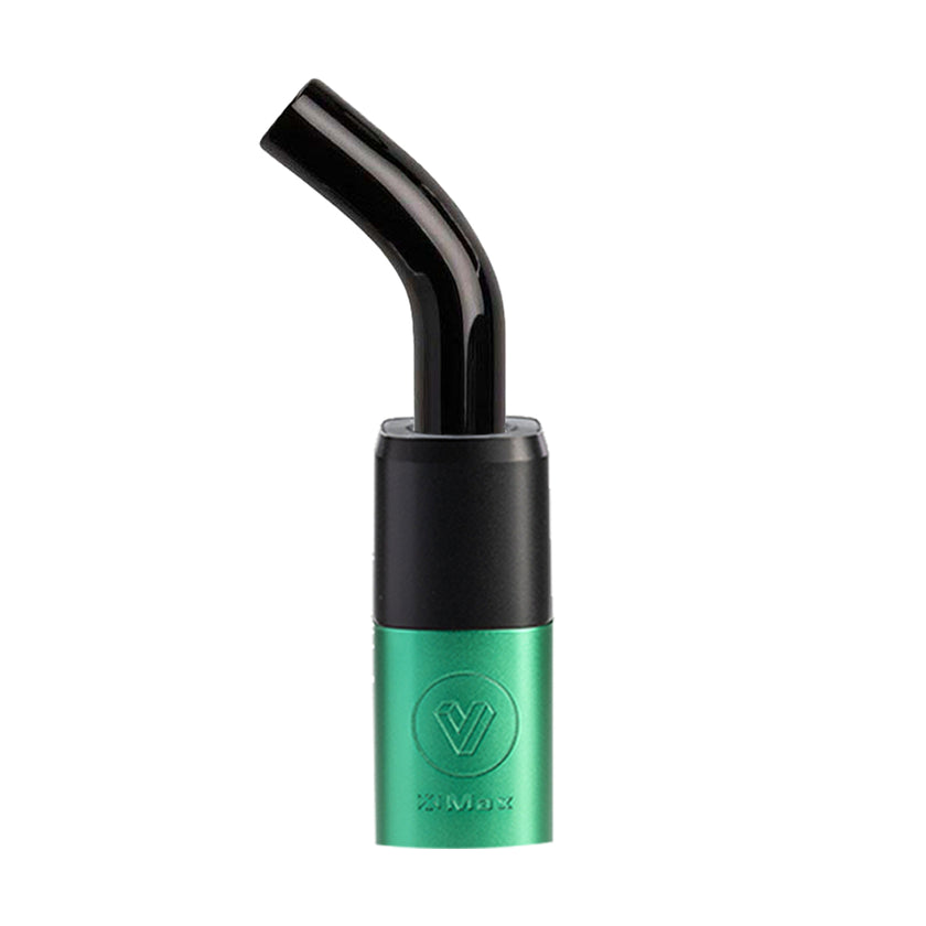 POTV XMAX V3 Pro Vaporizer Green With Black Bent Glass Mouthpiece